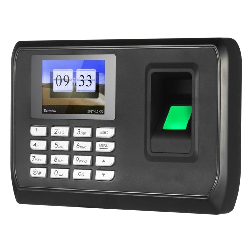 Biometric Fingerprint Password Attendance Machine Employee Checking-in Recorder 2.4 inch TFT LCD Screen DC 5V Time Attendance Clock