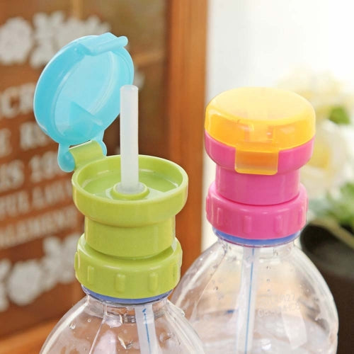 Baby Straw Lid Portable Converts to Bottle Snap Cap Infant Spill-proof Straw with Cap for   Toddles Babies