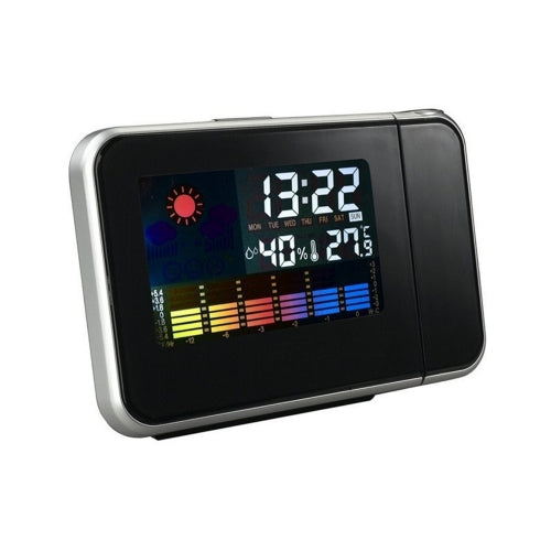 Digital Wall Projection Weather LCD Screen Snooze Alarm Dual Laser Rotatable Clock