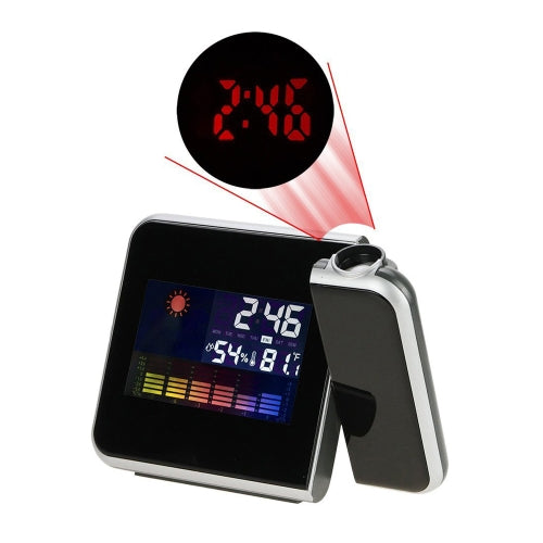 Digital Wall Projection Weather LCD Screen Snooze Alarm Dual Laser Rotatable Clock