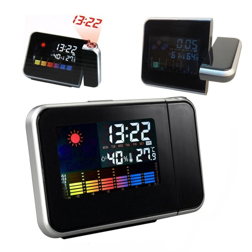 Digital Wall Projection Weather LCD Screen Snooze Alarm Dual Laser Rotatable Clock