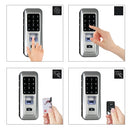 Single Open Door Fingerprint Lock Fingerprint & Touchscreen Smart Lock Digital Glass Door Lock