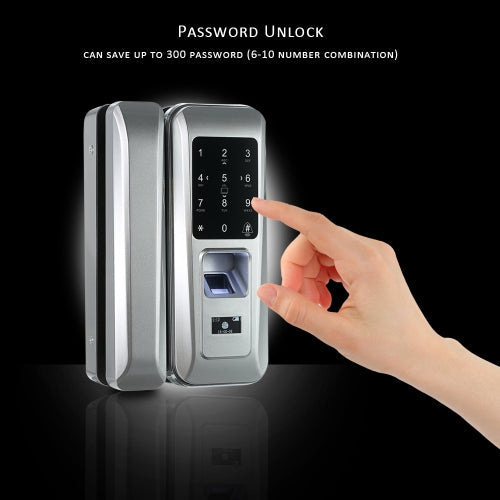 Single Open Door Fingerprint Lock Fingerprint & Touchscreen Smart Lock Digital Glass Door Lock