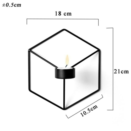 الشمال نمط ثلاثية الأبعاد هندسية الشمعدان المعادن جدار شمعة حامل الشمعدان ديكور المنزل
