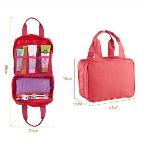 Portable Travel Camping Organizer Waterproof Cosmetic Makeup Shaving Bag Toiletry Kit Large Capacity Handbag Multufunctional Storage Bag  （Red）