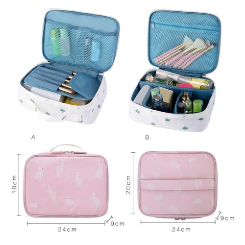 Flamingo Beautician Cosmetic Case Double Zipper Women Travel Organizer Waterproof Portable Large Capacity Storage Bag Makeup Bags Toiletry Kits A1