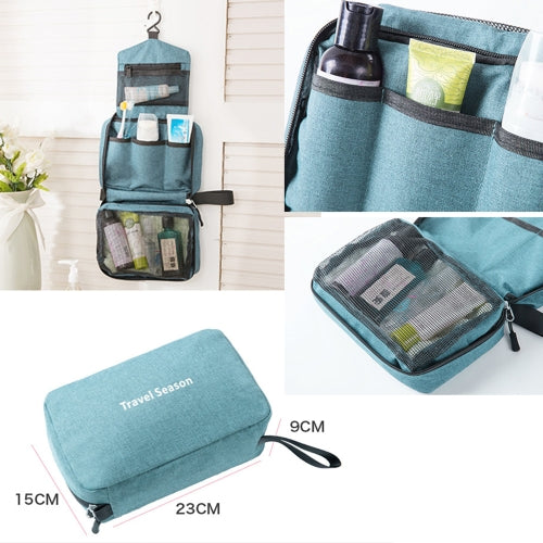 Portable Waterproof Toiletry Bag Polyester Fold Travel Cosmetic Makeup Organizer Wash Shaving Zipper Suspension Bag accessorie Supplies Organizer (Black)