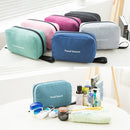 Portable Waterproof Toiletry Bag Polyester Fold Travel Cosmetic Makeup Organizer Wash Shaving Zipper Suspension Bag accessorie Supplies Organizer (Black)