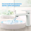 European-style Basin Single-hole Baking Paint Single Linked Bathroom Faucet White Water Tap Waterfall Faucets