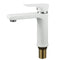 European-style Basin Single-hole Baking Paint Single Linked Bathroom Faucet White Water Tap Waterfall Faucets