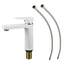 European-style Basin Single-hole Baking Paint Single Linked Bathroom Faucet White Water Tap Waterfall Faucets