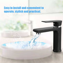 European-style Basin Single-hole Frosted Surface Single Linked Bathroom Faucet Black Water Tap Waterfall Faucets