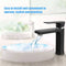 European-style Basin Single-hole Frosted Surface Single Linked Bathroom Faucet Black Water Tap Waterfall Faucets