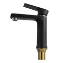 European-style Basin Single-hole Frosted Surface Single Linked Bathroom Faucet Black Water Tap Waterfall Faucets