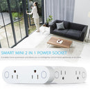 Pack of 2 Mini 2 in 1 WIFI Smart Plug Socket Wireless