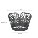 50pcs/set Paper Cupcake Wrappers Laser Cut Lace Cake Cup Liners Trays Baking Decorations Supplies--White