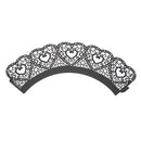 50pcs/set Paper Cupcake Wrappers Laser Cut Lace Cake Cup Liners Trays Baking Decorations Supplies--White