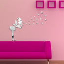 Mirror Wall Sticker Living Room Bedroom Decoration Stickers Little Girl to Blow Stars