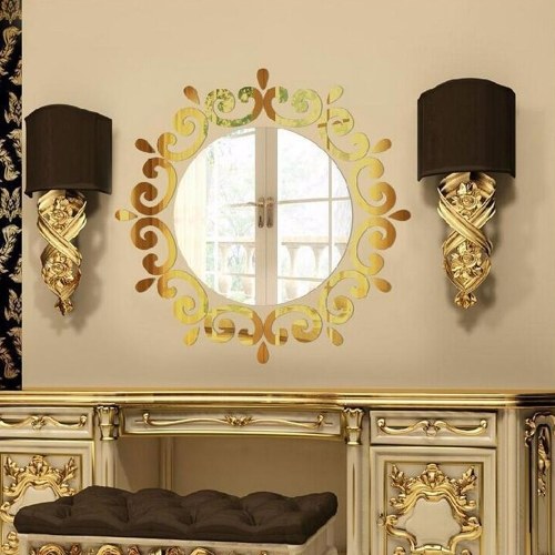 DIY Acrylic Solid Mirror Wall Sticker Bathroom Porch Ceiling Decoration Stickers