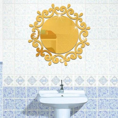 DIY Acrylic Solid Mirror Wall Sticker Bathroom Porch Ceiling Decoration Stickers