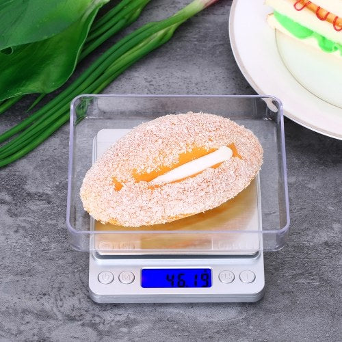 500/0.01g Accurate Kitchen Scale High-precision Jewelry Scale Mini Food Scale Electric Kitchen Scale with Two Trays Kitchen Baking Scale Pocket Scale