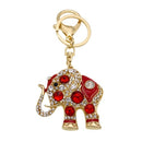 Zinc Alloy Rhinestone Key Chain Hollow Shining Key Ring with Clip Hook Handbag Purse Car Pendant Ornament Decor--Elephant