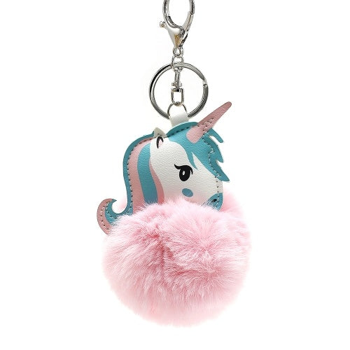 Soft Faux Fur Ball Key Chain Pompom Key Ring Handbag Purse Car Pendant Ornament Decor