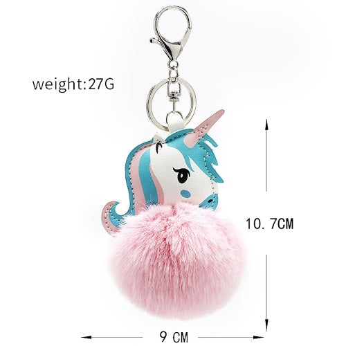 Soft Faux Fur Ball Key Chain Pompom Key Ring Handbag Purse Car Pendant Ornament Decor