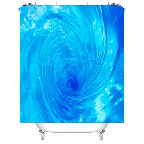 Simulation 3D Seaview Natural Scenery Waterproof Shower Curtain Drapes of Bathroom Toilet with Hooks