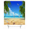 Simulation 3D Seaview Natural Scenery Waterproof Shower Curtain Drapes of Bathroom Toilet with Hooks