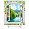 Simulation 3D Seaview Natural Scenery Waterproof Shower Curtain Drapes of Bathroom Toilet with Hooks