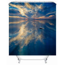 Simulation 3D Seaview Natural Scenery Waterproof Shower Curtain Drapes of Bathroom Toilet with Hooks