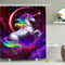 Simulation 3D Colourful Animals Waterproof Shower Curtain Drapes of Bathroom Toilet with Hooks