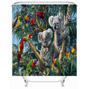 Simulation 3D Colourful Animals Waterproof Shower Curtain Drapes of Bathroom Toilet with Hooks