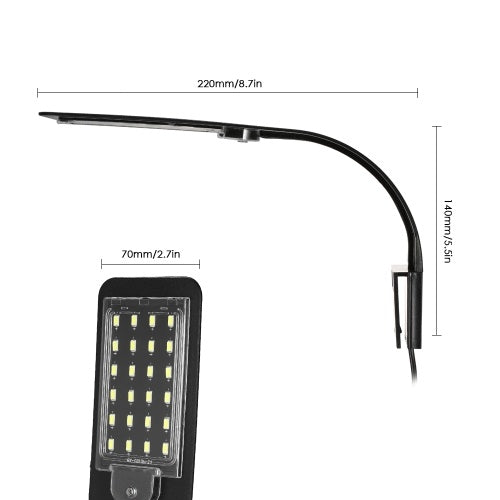 10W Ultra-thin Aquarium LED Light Ultra Bright Clip-on Lighting Lamp 24 LEDs for Aquarium Fish Tank