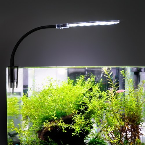 10W Ultra-thin Aquarium LED Light Ultra Bright Clip-on Lighting Lamp 24 LEDs for Aquarium Fish Tank