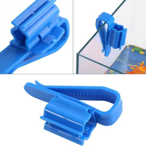 2pcs Multi-functional Hose Holder Blue Plastic Adjustable Fish Tank Aquarium Filtration Bucket Mounting Clip for 8-16mm Water Pipe/Tube