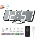 3D Wireless Remote Digital RGB LED Alarm Clock