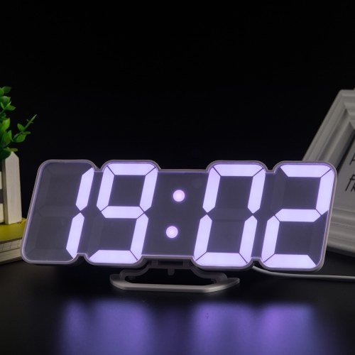 3D Wireless Remote Digital RGB LED Alarm Clock