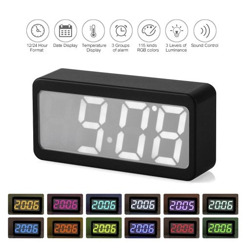 USB/Battery Powered Digital RGB LED Alarm Clock