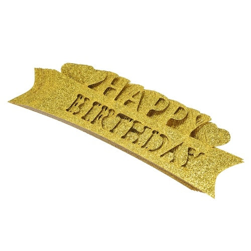 15pcs Glitter Paper Happy Birthday Cake Topper