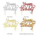 15pcs Glitter Paper Happy Birthday Cake Topper