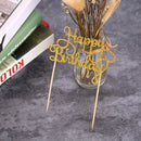 15pcs Glitter Paper Happy Birthday Cake Topper