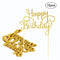 15pcs Glitter Paper Happy Birthday Cake Topper