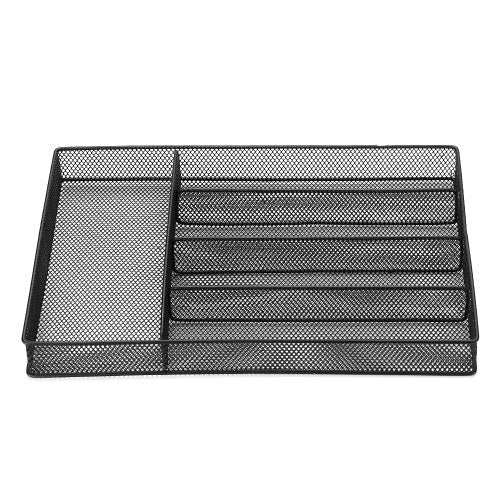 5-Compartments Mesh Metal Flatware Tray