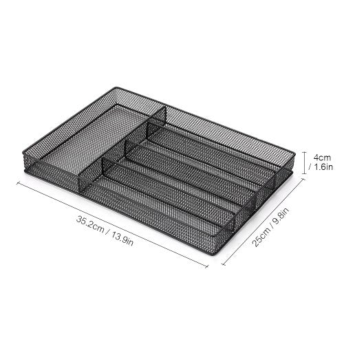 5-Compartments Mesh Metal Flatware Tray