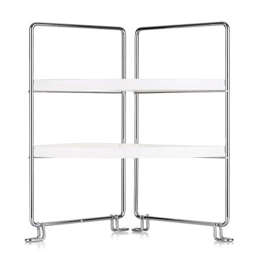 2-Tier Corner Freestanding Stackable Organizer Shelf