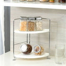 2-Tier Corner Freestanding Stackable Organizer Shelf