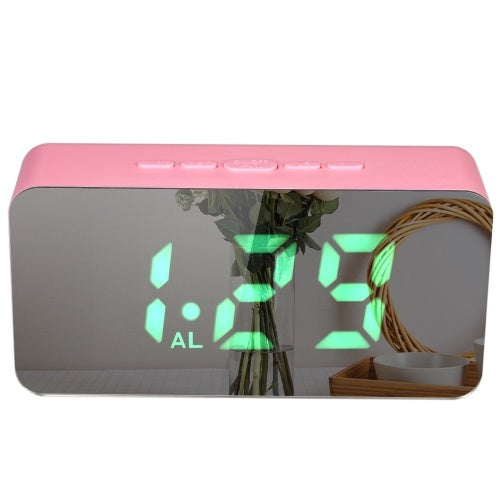 Digital Colorful RGB LED Mirror Alarm Clock