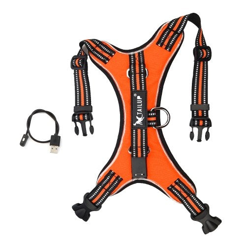 TAILUP LED Lamp Dog Harness LED Reflective Dog Vest